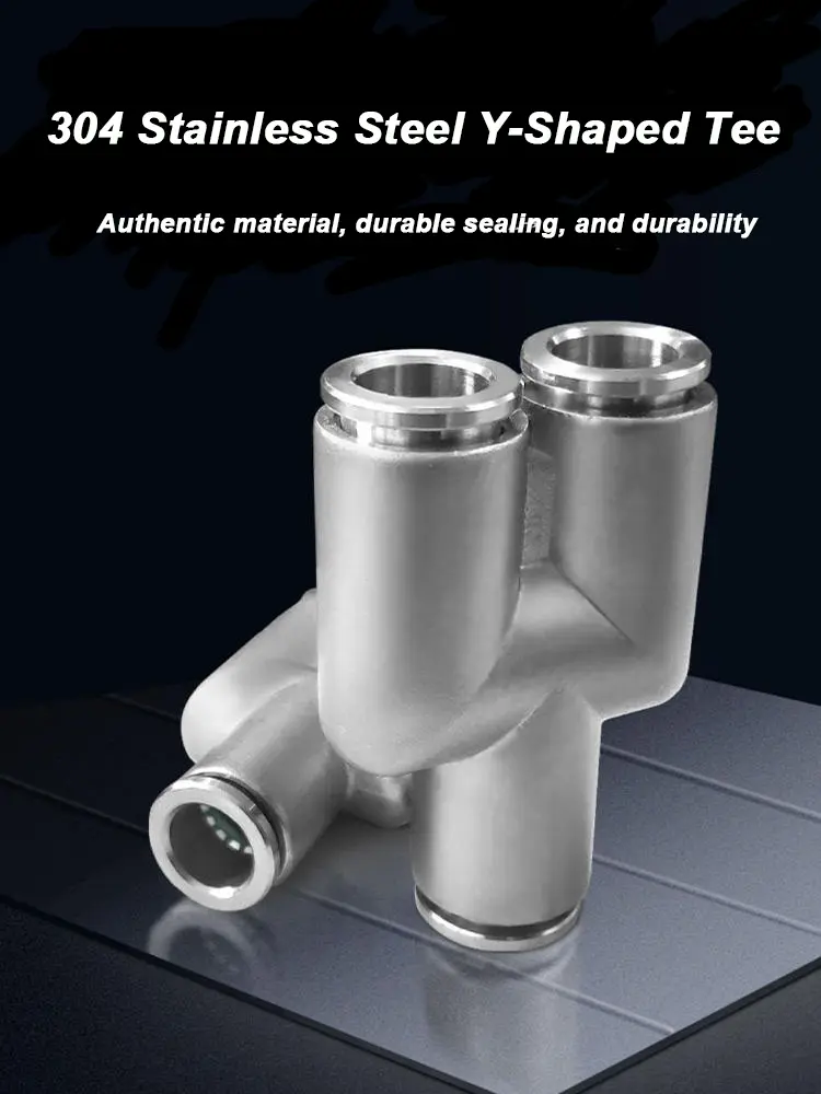 Đầu Nối Nhanh Ba Chiều PY, Thép Không Gỉ 304, Có Các Kích Cỡ 4mm, 6mm, 8mm, 10mm, 12mm, 14mm Và 16mm, 1 Cái