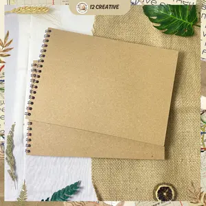 [12 Creative] Scrapbook Album Polos A5 Vintage Buku Journaling / Album Foto / Buku Coklat / Buku gambar untuk kado anniversary, valentine, birthday gift