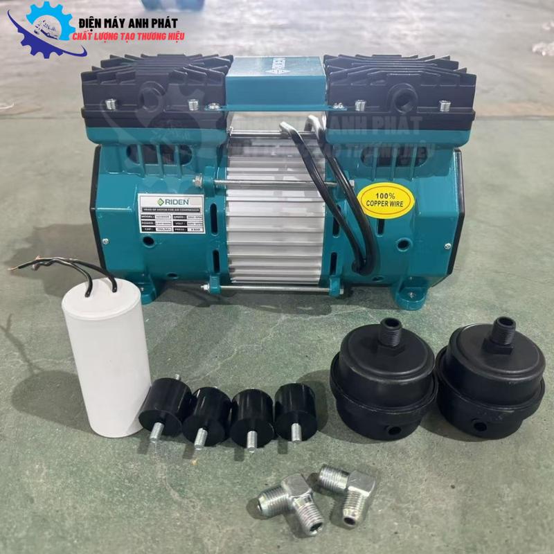 Đầu Máy Nén Khí, Tua Nhanh, Sạc Nhanh, Motor (Mô tơ) Đồng Không Dầu, Công Suất 1500W, Tốc Độ 2850Vòng/Phút,  Riden Hd1500R