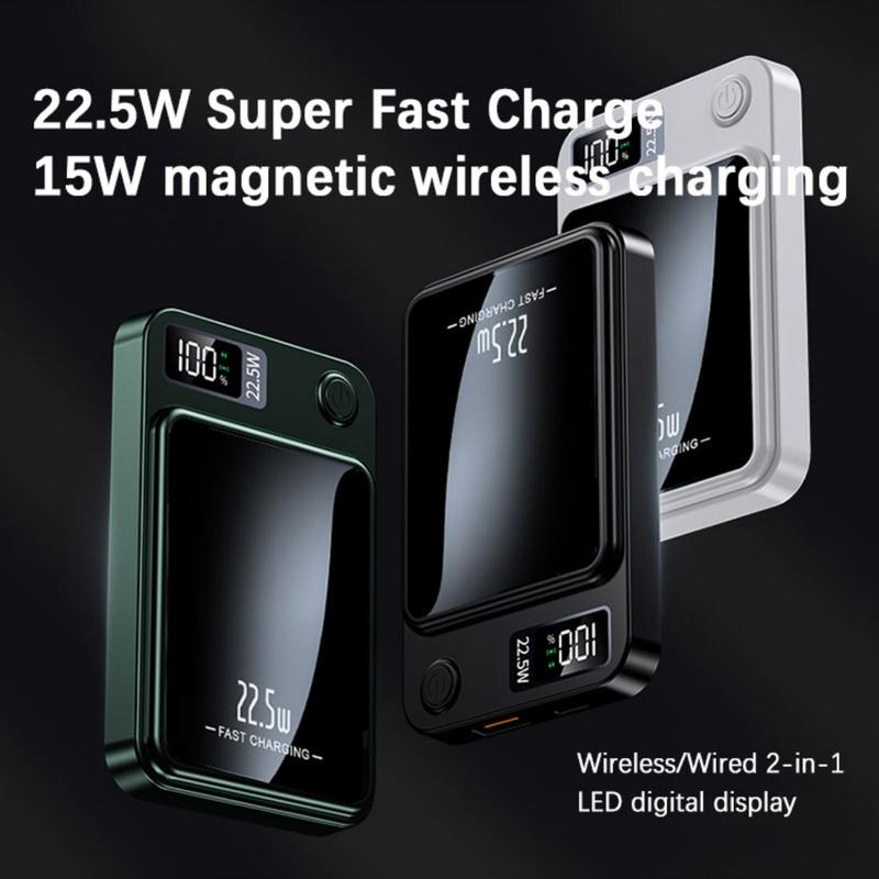 1 PC Ngân hàng điện không dây từ tính, 22,5 W, 5000mAh, sạc nhanh cho iphone 1