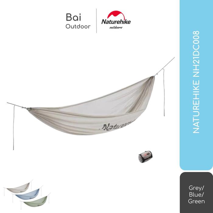 Gambar LIGHT HAMMOCK / AYUNAN GANTUNG CAMPING OUTDOOR NATUREHIKE NH21DC008 - MINI, CLOUD GREY dari Bai Outdoor Kota Administrasi Jakarta Timur Tokopedia