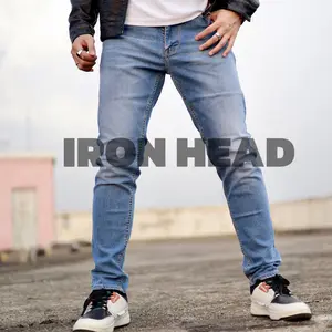 Iron Head Celana Jeans Pria The Ultimate Series Royal Blue Slimfit Jeans Stretch