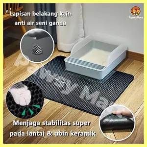 Pawsy Mart-Keset Pasir Kucing-Karpet Pasir Kucing-Cat Litter Mat-Pet Litter Mat-EVA Lapisan Ganda Lipat