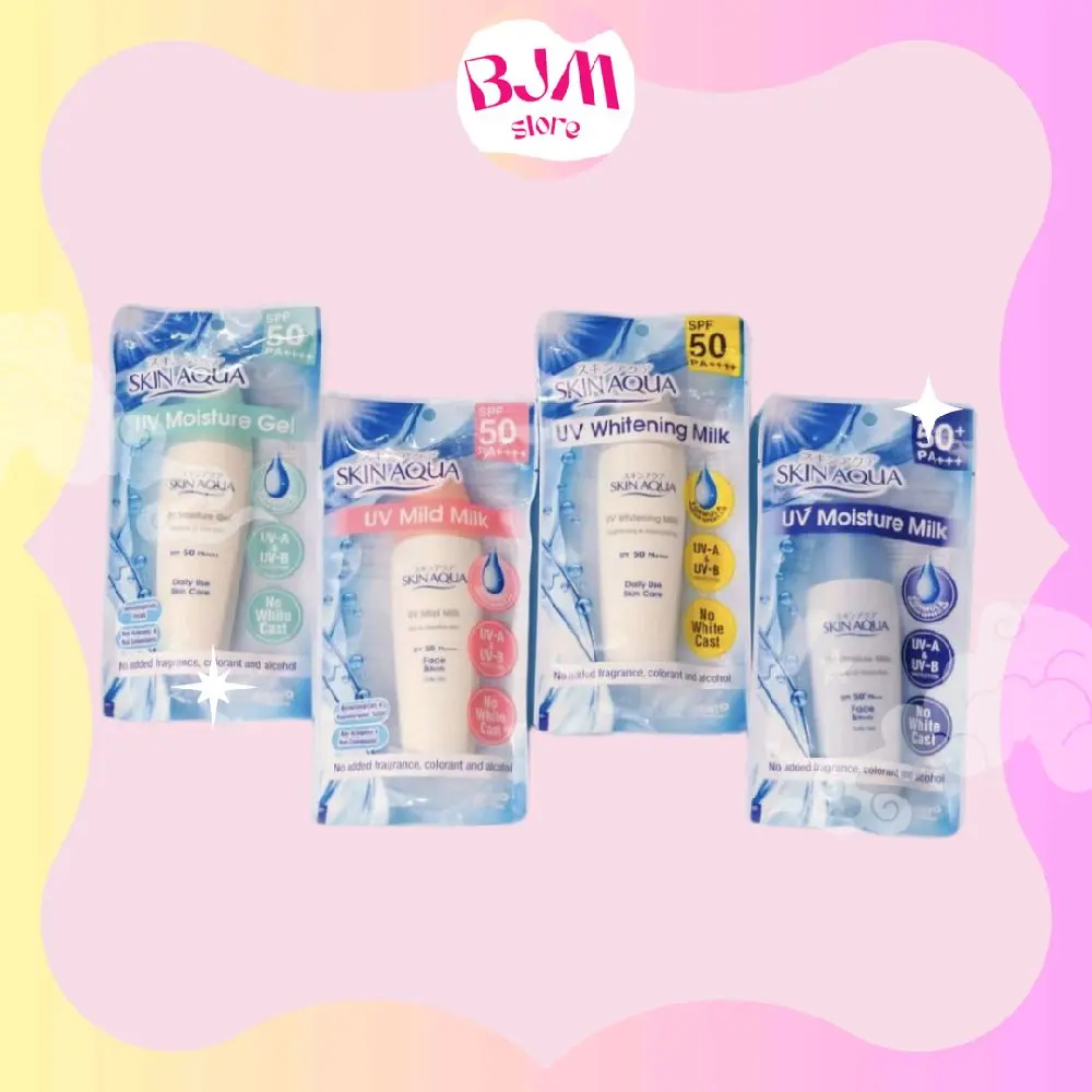 SKIN AQUA SUNSCREEN || Skin Aqua UV Moisture Milk SPF 50 || Skin Aqua UV Whitening Milk SPF 50 || Skin Aqua UV Moisture Gel SPF 50 || Skin Aqua UV Mild Milk SPF 50