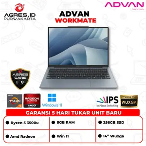 Advan Workmate Ryzen 5 3500 Ram 8GB Ssd 256GB Win 11 14" Wuxga Ips