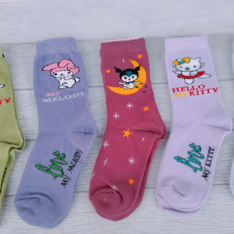 Kaos Kaki Anak Cewek Karakter Lucu Coromi Melody Cinnamorol Hello Kitty - Fashion (3 Pasang) 6