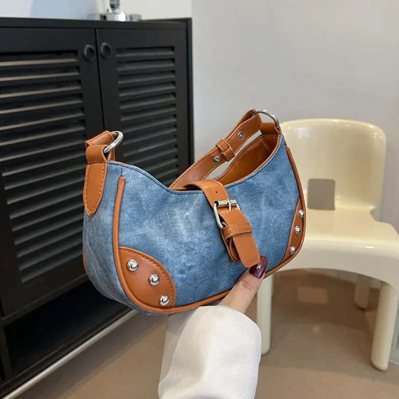 Tas Bahu Keling Retro Wanita Tas Ketiak Vintage Perancis Tas Kecil Sederhana Temperamen Tas Selempang Fashion Shoulder Bag Korean Style 2