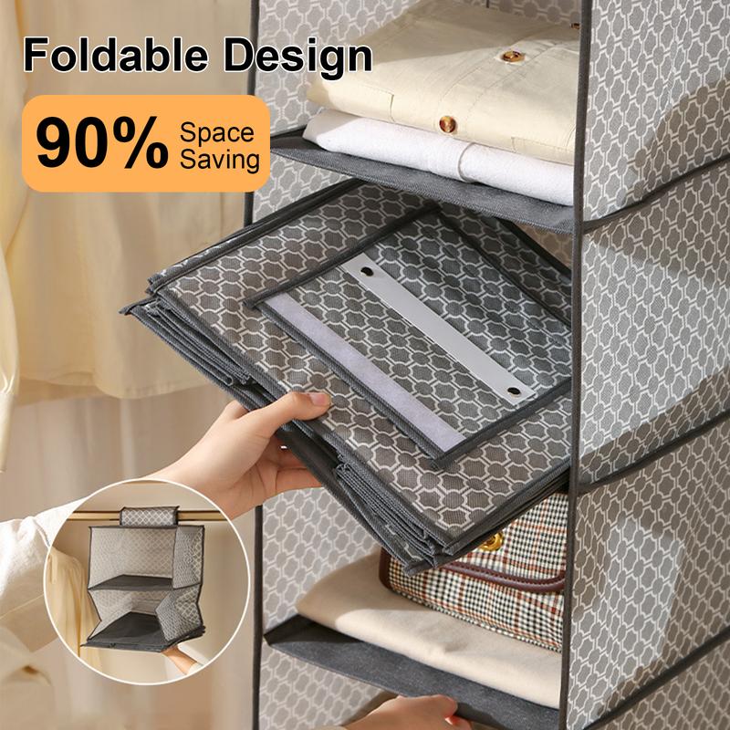 Product Introduction of Hangable Wardrobe Organiser 3-5 Layer Foldable Closet Storage Bag Dust-proof Non-woven Hanging Clothes Bra Organizer 1
