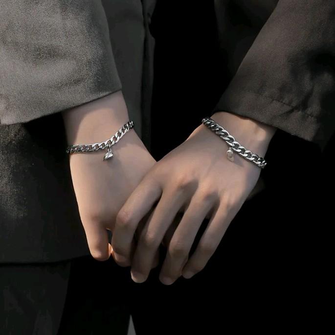 Bracelets Titanium Sisik Naga Couple Tahan Karat Terlaris dengan Magnet Desain Gelang 2