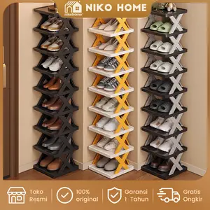 Nikohome Rak Sepatu X Tempat Rak Sepatu Susun Rak Sendal Tempat Sendal Rak Serbaguna Plastic 7 Susun