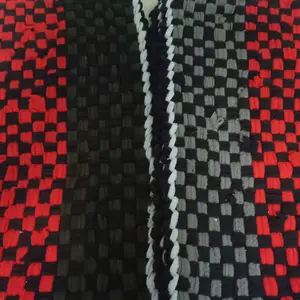KESET ANYAM TEBAL ISI 4PCS HOMEMADE UKURAN 50 x 33 cm KAIN KESET KAKI Motif Garis Merah Biru dan Abu-abu