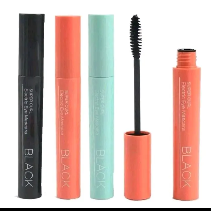 MASCARA CURLING BLACK EYE ROTARY BRUSH MASCARA WATERPROOF LONGLASTING KEMASAN HITAM HIJAU PINK( warna maskara hitam)