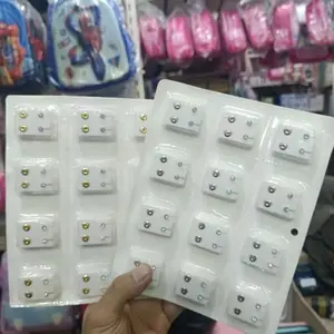 Anting Pemula Tindik Mata Silver/Gold Unisex - 12Pcs/Pack - Earrings