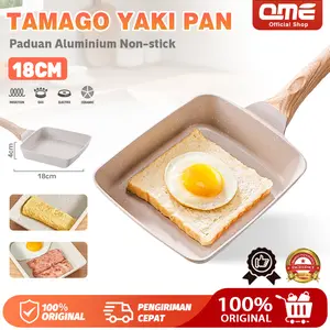 [QME]Tamagoyaki Panci Wajan Penggorengan Telur Anti Lengket Omelette 15*18CM Aluminium Granit Kitchenware