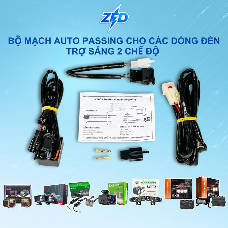 Bộ Mạch Auto Passing V4 Cho Đèn Trợ Sáng 2 Chế Độ - Mạch VIP Có Rơ Le, Chịu Tải Tối Đa 150W, Chống Nước Cực Tốt - Lắp Với Đèn Như EX3, EX2, CX3, CX80, T2S V2, D1, F1 Tubor ...