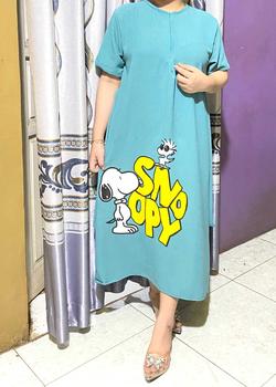 Product Review of Daster Karakter Longdress Sablon Crinkle Airflow Busui Nyaman Panjang Kantong from S**n 0