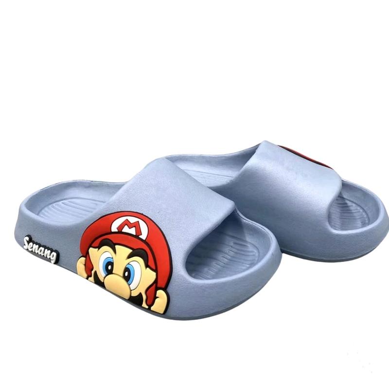 Sandal Selop Anak Cowok Sendal Anak Laki-laki Slip On Ringan Nyaman Kekinian Motif Mario 1