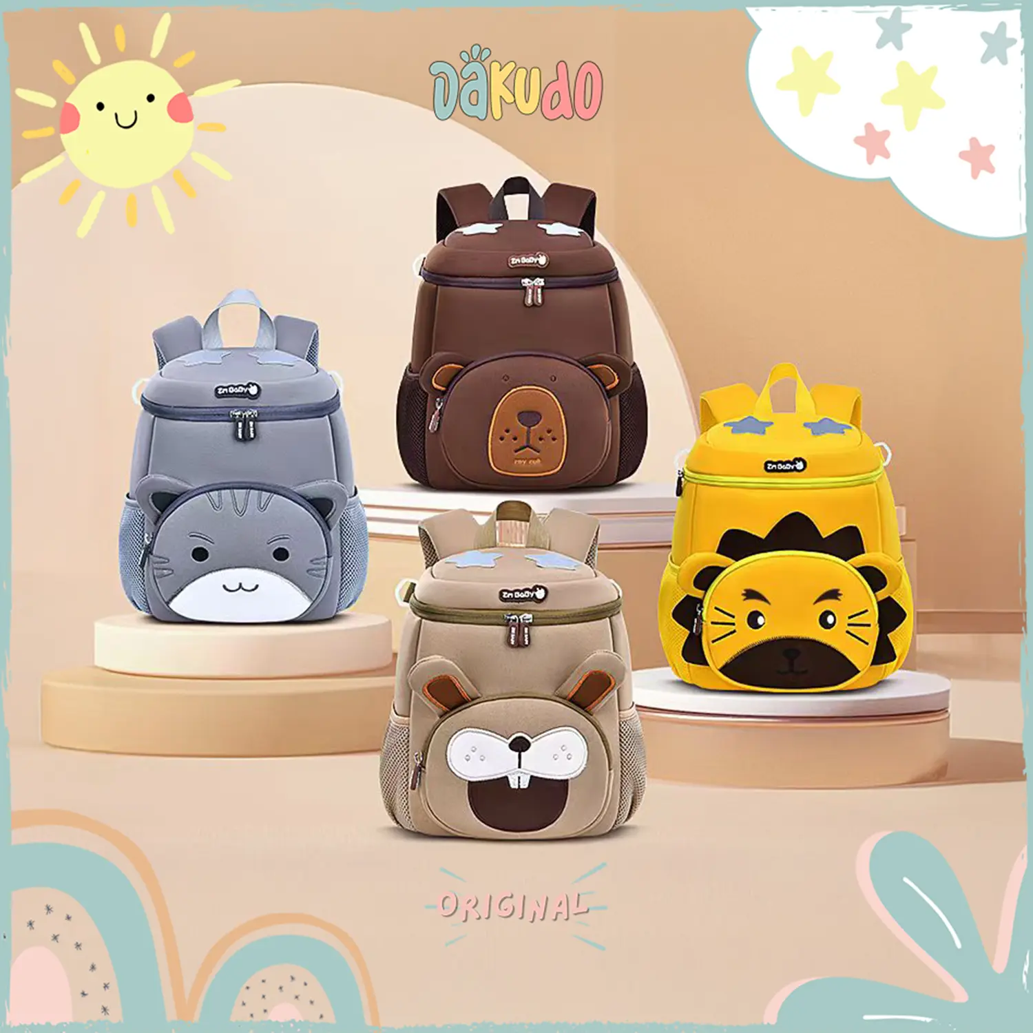 Dakudo Tas Sekolah Lucu Anak Laki Laki / Perempuan TK PAUD / Tas Ransel Karakter 3D Imut