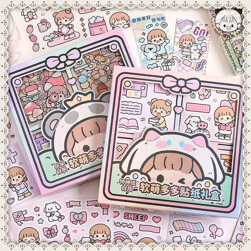 Dodojam 72 Change Waterproof Sticker Gift Box Notebooks Office Stationery Paper