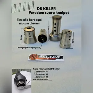 SIXXER DB Killer Universal Peredam Knalpot Motor Anti Tilang Ukuran 35mm 38mm 43mm 50mm 51mm Dilengkapi Baud Pengunci Mesin Motorcycle