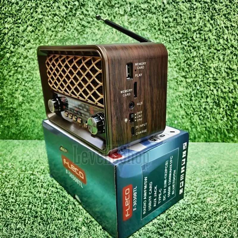 Radio FM/AM/SW Speaker Portable Bluetooth FM Radio Klasik Design Radio Bluetooth FM/kartu TF/usb FLECO F-3030BTL Radio Jadul Klasik FullBass 5