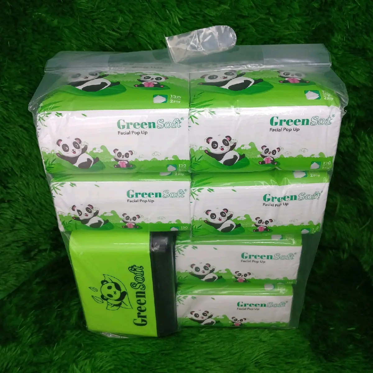 Tisu Green Soft Panda Pop Up 6 Pcs, Gratis Kotak Tisu/ toples tissue kotak kecil