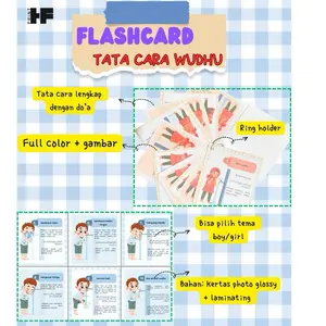 FLASHCARD TATA CARA WUDHU // FLASH CARD TUNTUNAN WUDHU CUSTOM NAMA Anak