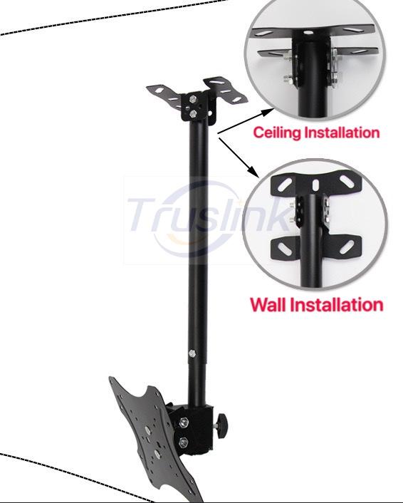 【SG Seller】Truslink Adjustable Ceiling TV Mount 15° Tilt & 360° Rotating Bracket Plasma LCD LED Monitor Flat Panel Displays Smart TV Flat Panel TV Ceiling Mount Bracket for most 17 -42  TV Flat Panel Displays LED TV With VESA Up To 200X200mm --  DJ01-1 2