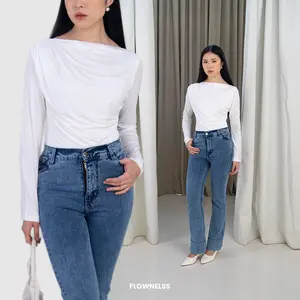 FLOWNELSS - Frame Bodysuit | Longsleeve Double Layer TENCEL️ | Lembut, Stretch, Nyaman, Antibakteri | Big Size - Jumbo - Plus Size