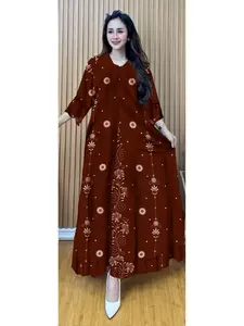 ZAHRA'S - Dress Gamis Rayon Premium Batik Pekalongan Wanita Busui Lengan 3/4 Standar