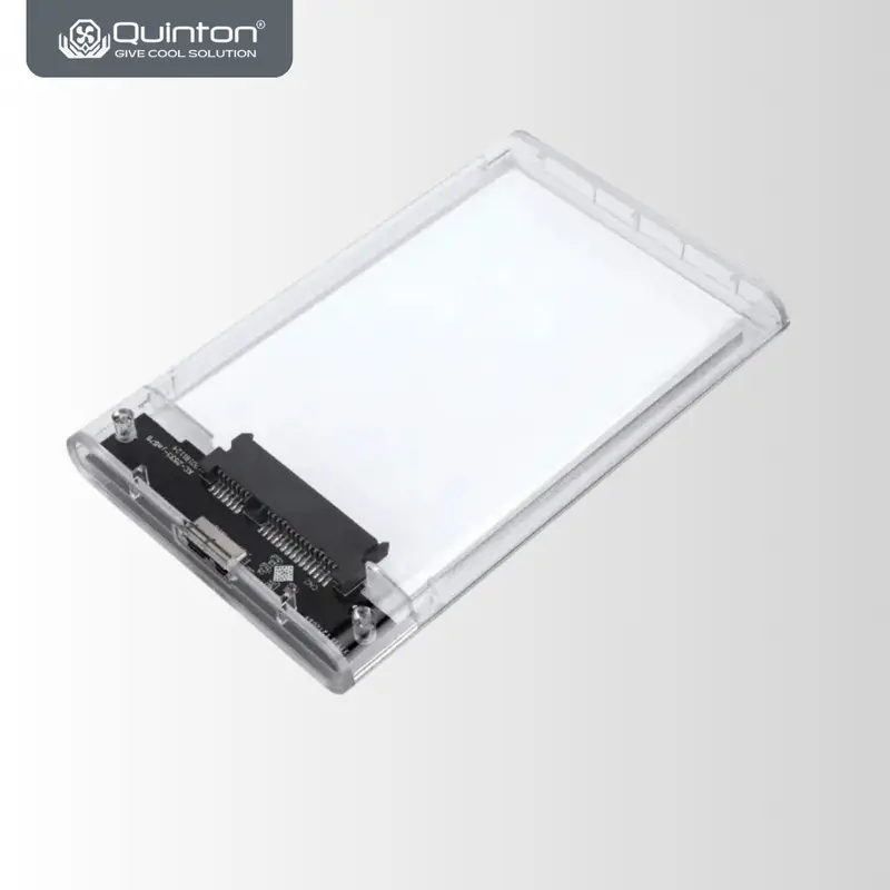 Quinton HDD SSD Case External USB 3.0 2.5Inch clear transparan SATA support up to 2TB untuk laptop pc computer Disk Kabel cover  hard hdd  enclosure laptop Komputer 1