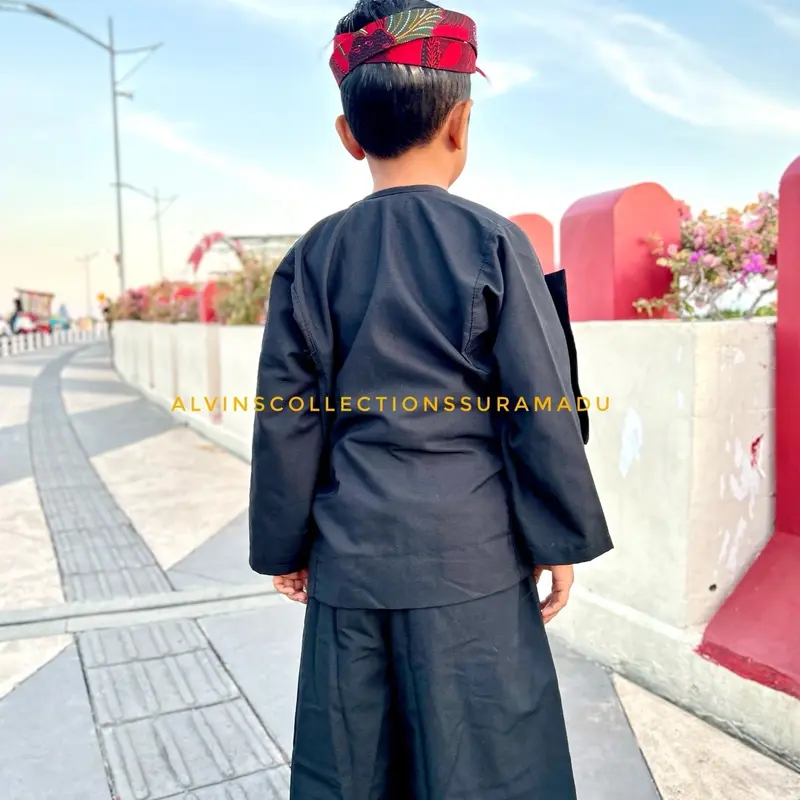 BAJU ADAT PAK SAKERA MADURA / SAKERA MADURA / BAJU SAKERA ANAK / size BAYI, BATITA , BATITA , TK, dan SD (Paket komplit satu set) Fashion Celana Hitam Blazer 8