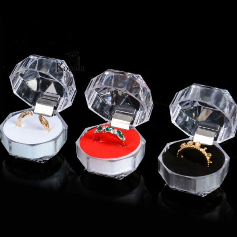 Kotak Cincin Akrilik Model Berlian Tempat Cincin Tunangan Lamaran 1