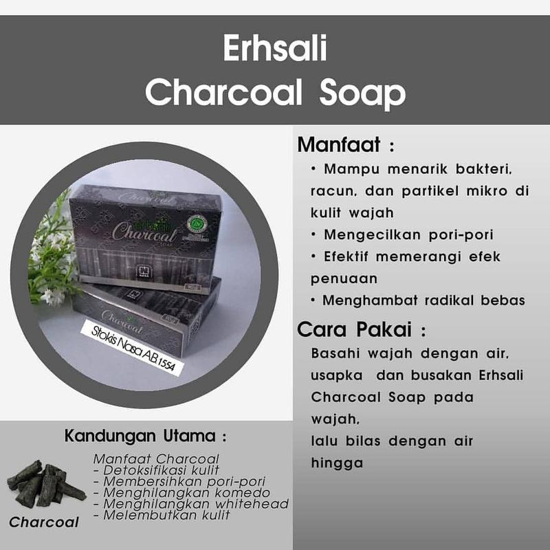 Kulit Bersih, Halus, dan Cerah Alami dengan Erhsali Charcoal Soap pembersih badan sabun  mandi Kotoran Kusam 0