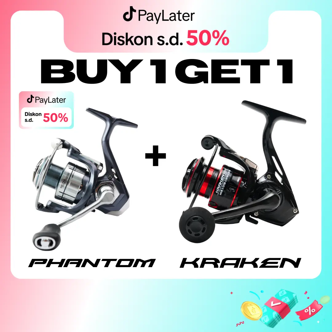 [EXCLUSIVE HANYA HARI INI BUY 1 GET 1 ] REEL PANCING POWER HANDLE SEA AND KINGS PHANTOM SW WATER RESISTANCE 5+1 BALL BEARING DAPAT REEL PANCING SEA AND KINGS KRAKEN UKURAN RANDOM