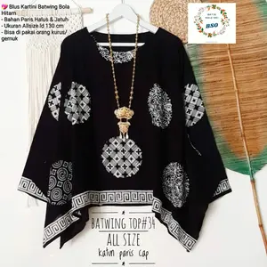 BLUS ATASAN BATIK BATWING TOP #34. BLUS BATWING BATIK BOLA. SERAGAM BATIK WANITA TERMURAH 2025. BISA COD by BATIK SOLO ORI