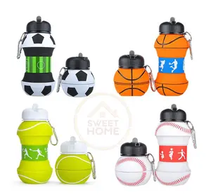 Botol Minum Anak Lipat Silikon | Tumbler Minimalis Karakter Bola