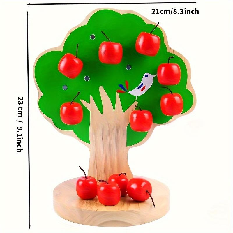 Product Introduction of Wood magnetic apple tree learning number points fruit early education enlightenment fine movement hand-eye coordination educational toy 3