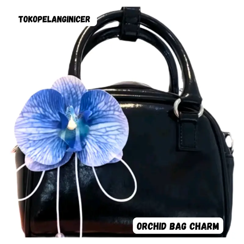 Orchid Bag Charm-Gantungan Tas Bunga Anggrek- Orchid Coker-Orchid Keychain-Gantungan Kunci Bunga Anggrek-Bag Charm Orchid Korea- Kalung Orchid 3