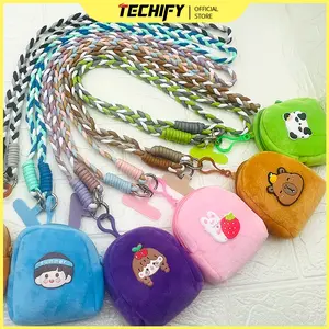 Set Lanyard Ponsel Modis dan Lucu Tali Leher Crossbody Dikepang Panjang Desain Universal Lanyard Ponsel Panjang Portabel dengan Karakter Imut Berbagai Warna dan Motif Imut