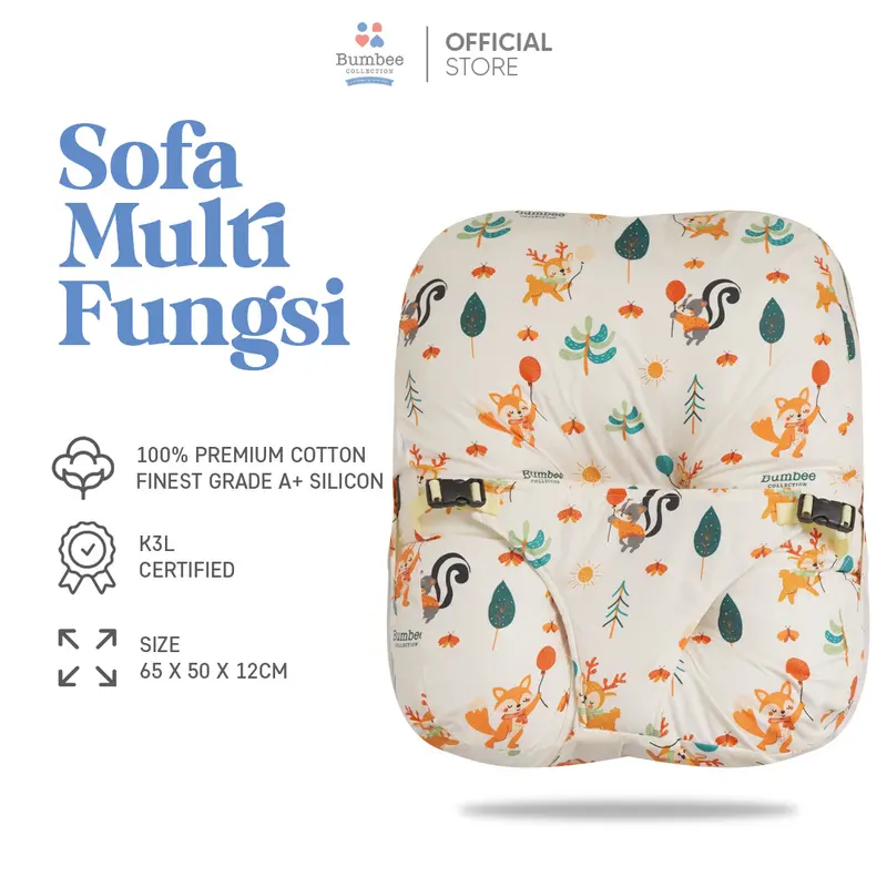 Bumbee Collection - Sofa Duduk Multifungsi Furing Sofa Bayi Gesper Safety Belt Free Tas Mika 2