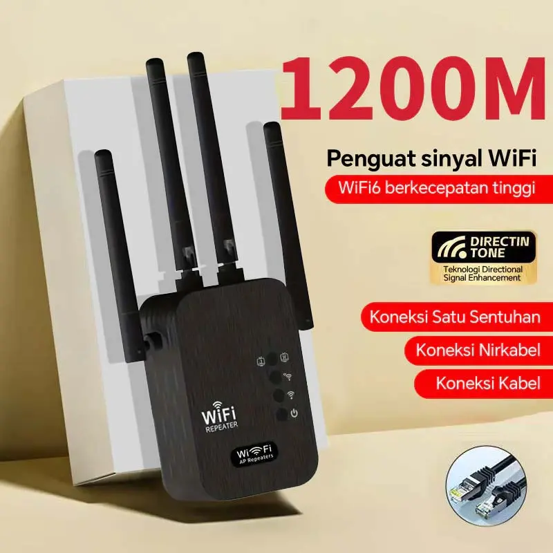 WIFI Repeater 1200Mbps Wireless WIFI Signal Range Extender/Penguat wifi/WIFI Extender Penguat/ Signal WIFI Access Point/Wireless Wifi Range Extender Router Repeater Kabel Sinyal