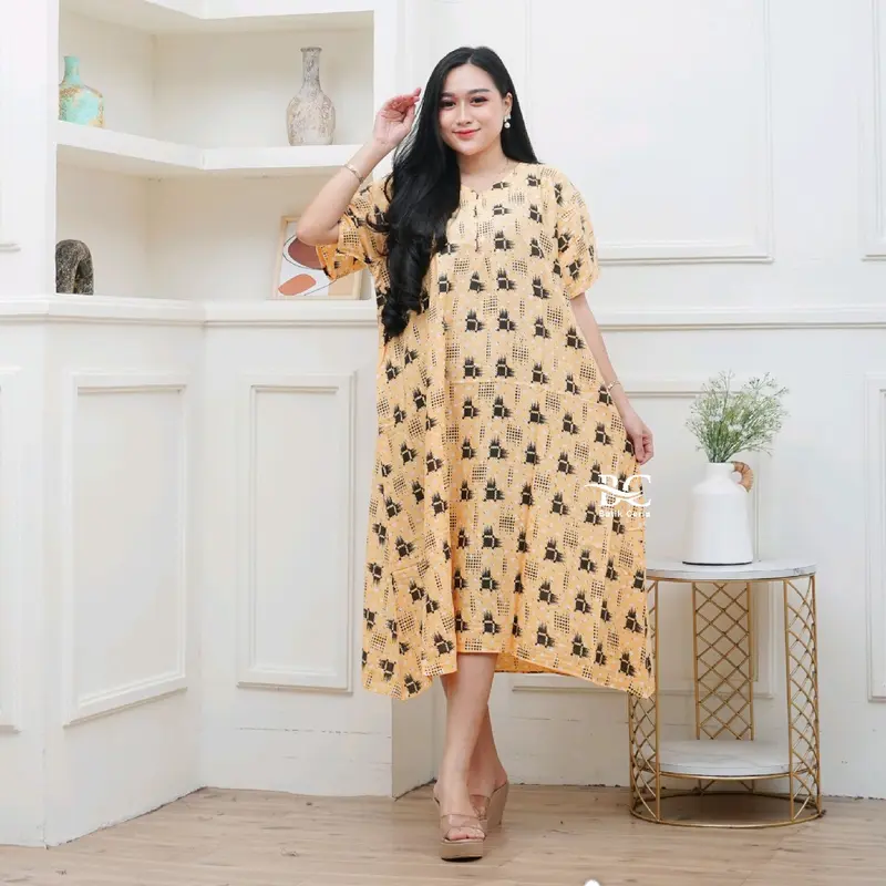 BATIKCERIA - Daster Jumbo  Busui Resleting Depan Baju Tidur Rayon Adem Nyaman Bumil 4