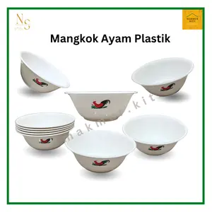 Mangkok Ayam Jago Plastik / Mangkuk Plastik Putih / Mangkok Bakso Soto Mie Ayam / Mangkok Hadiah Souvenir