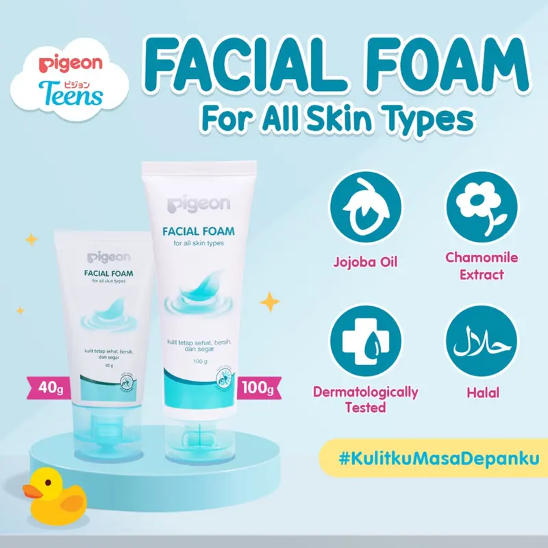 Mewwa Beauty - PIGEON Facial Foam All Skin Type 100g - Sabun Muka Pembersih kotoran Bekas Riasan Tanpa Iritasi Original BPOM 2
