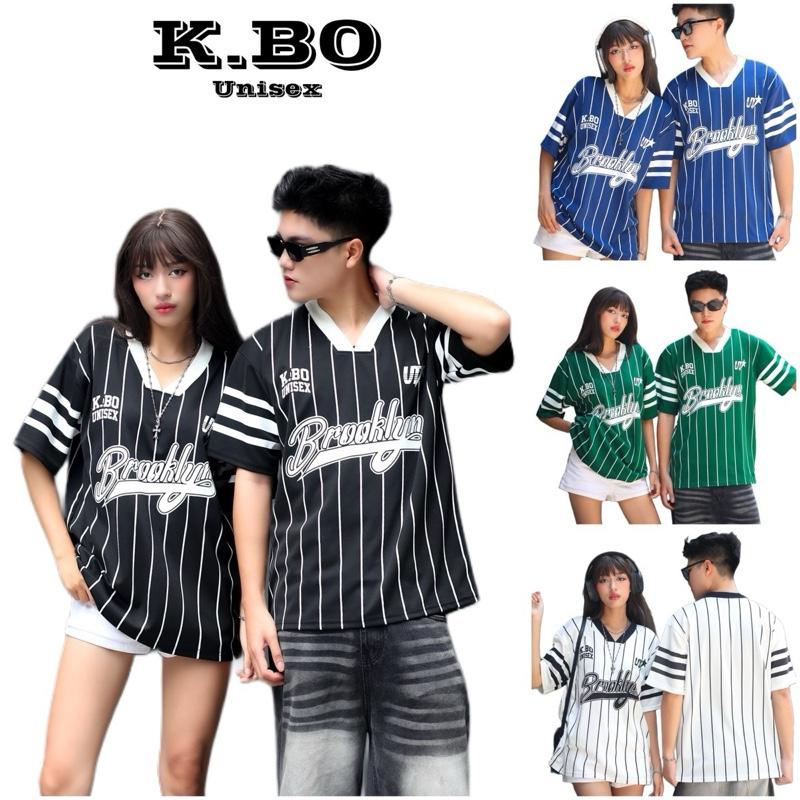 Áo Thun Nam Nữ “SỌC BROOKLYN” x K.BO Unisex - Áo Phông From Rộng Top Menswear Cổ V đa dạng đẹp trai