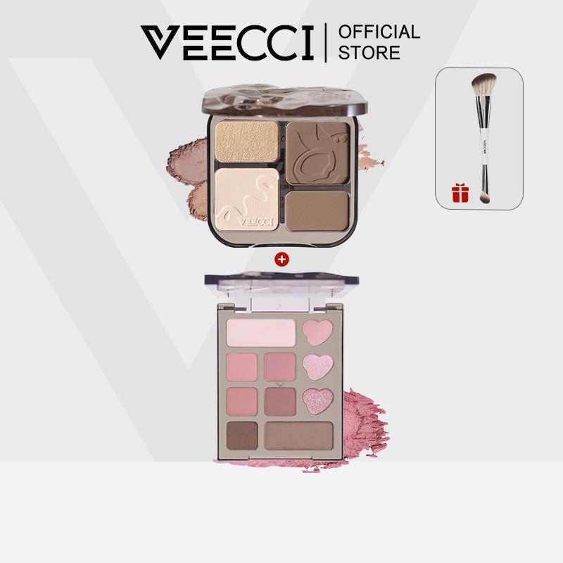  VEECCI Bảng Tạo Khối 8g + Bảng Phấn Mắt 10 Màu MINI 4.2g 