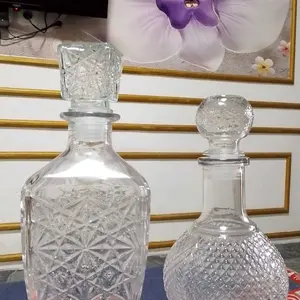 Temkin Whisky Decanter Glass Bottle Liquor Scotch Luxury Diamond 750ml - C04