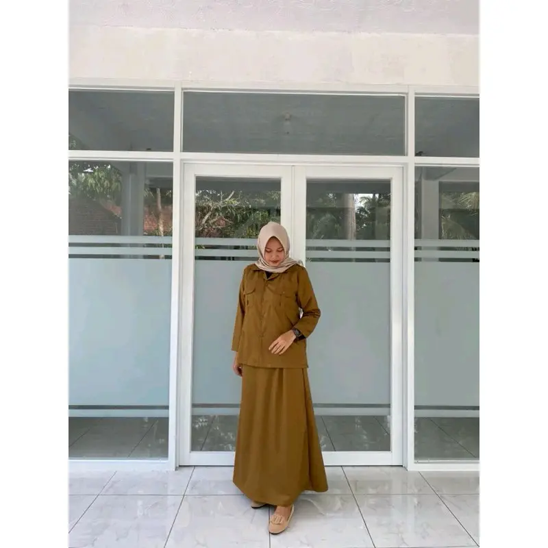 Setelan PDH Keki/Setelan Kerja/Seragam Dinas Keki Model Saku dada/saku atas Bawahan Rok A 5