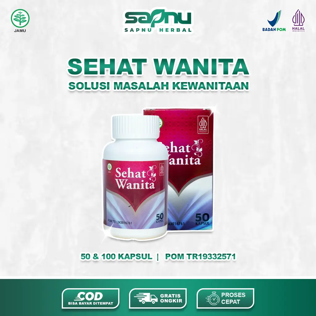 Sapnu Herbal - Sehat Wanita Kapsul Solusi Masalah Kewanitaan Isi 50 Kapsul dan 100 Kapsul